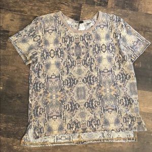 Free People Oversized Snake Print Tee XS